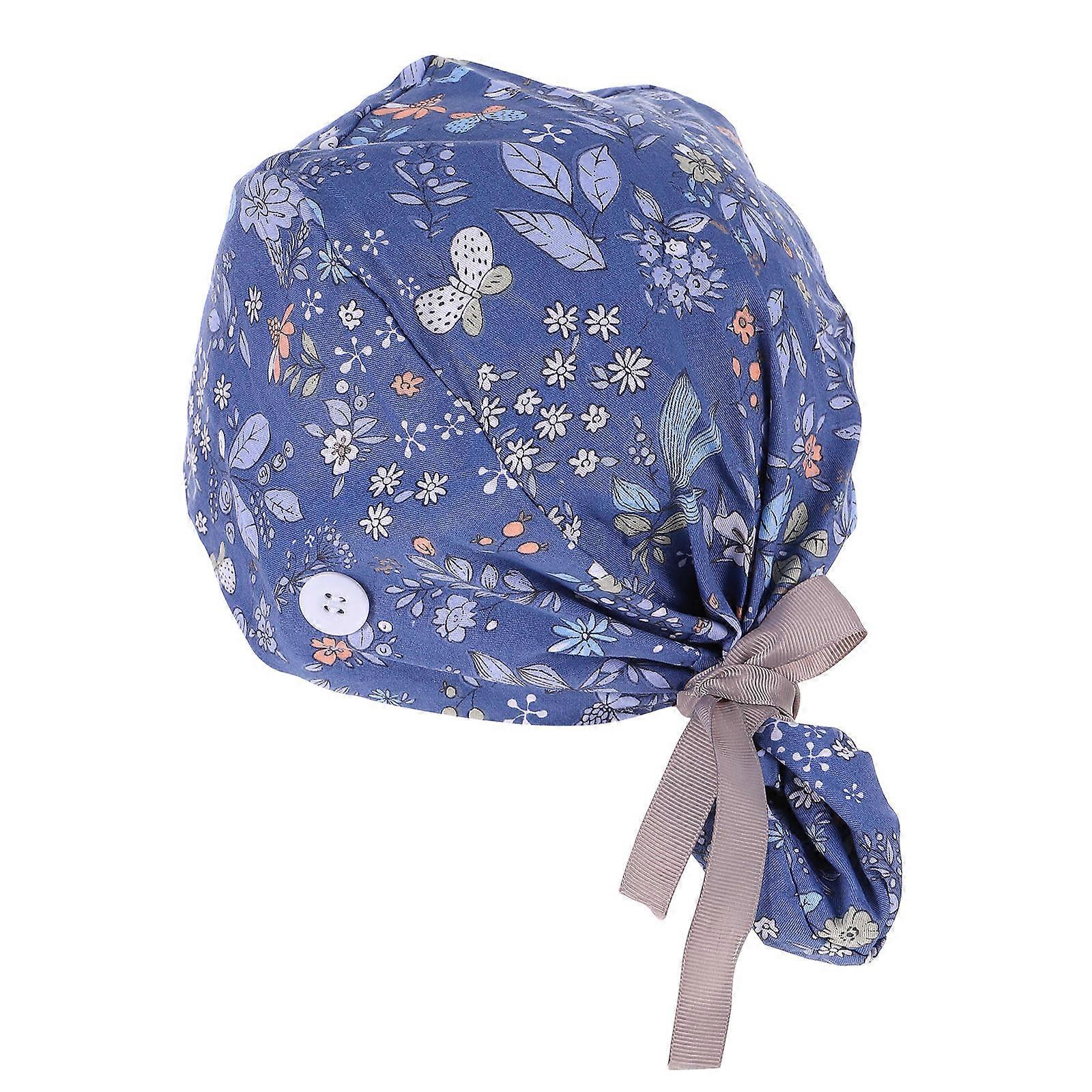 Cotton Bouffant Hat for Working Use with Adjustable Tie Back