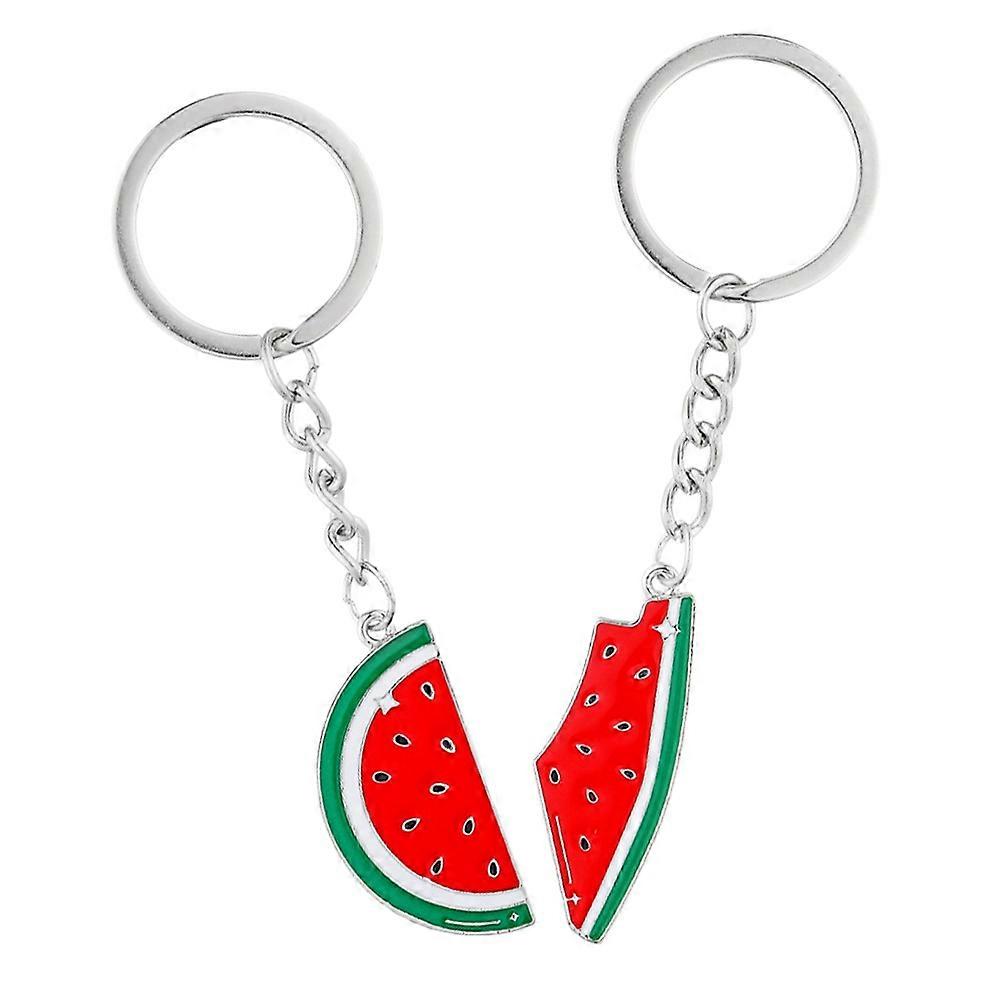 Watermelon Decorations Watermelon Key Pendant Cute Design For Keys And Bags .00X1.80X0.50CM Durable Alloy 2Pcs