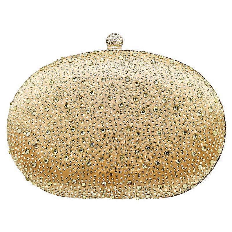 Shiny and elegant women's evening bag made of PU material with diamonds and satin lining, ideal for shopping and dining.