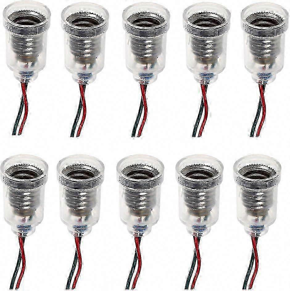 10pcs E10 LED Screw Base Bulb Holder with Wire for Circuit Experiment & Home Electrical Testing
