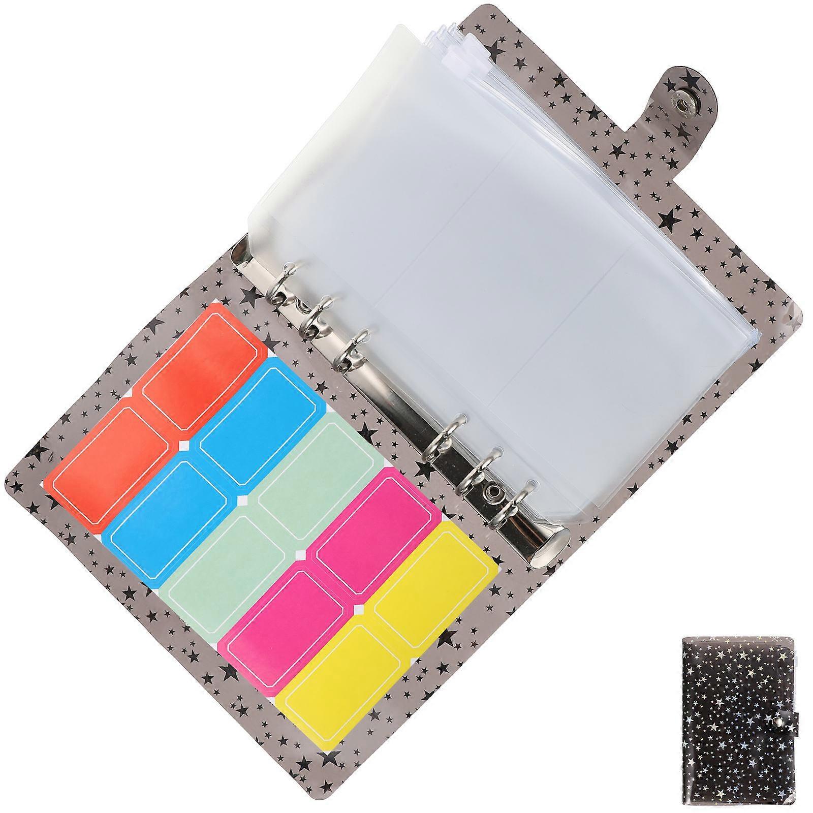 Budget Binder with Cash Envelopes for Home Black PVC Lightweight and 1 Set