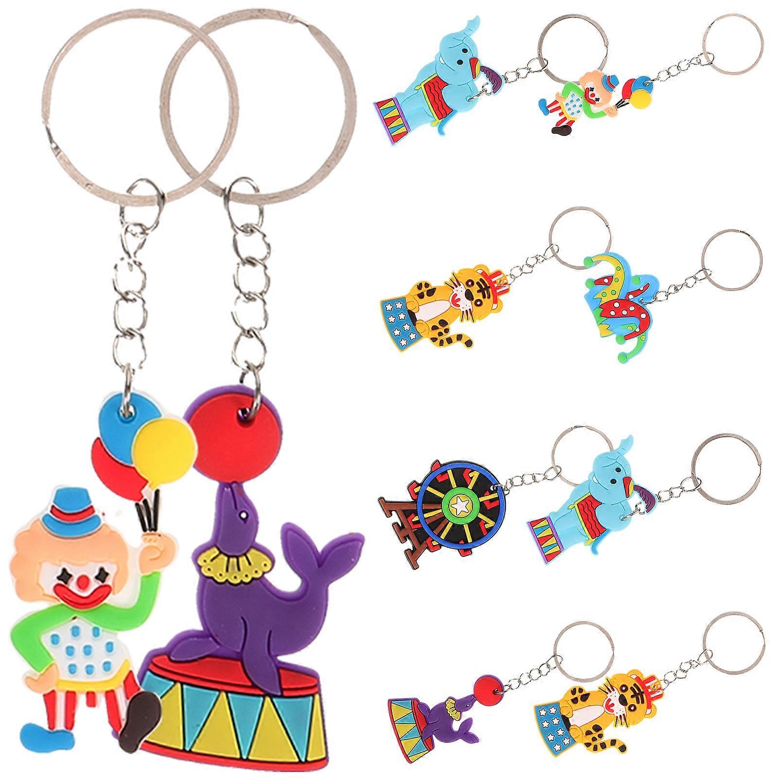 Silicone and Metal Circus Keychain Pendant for Decoration Assorted Color Creative Design