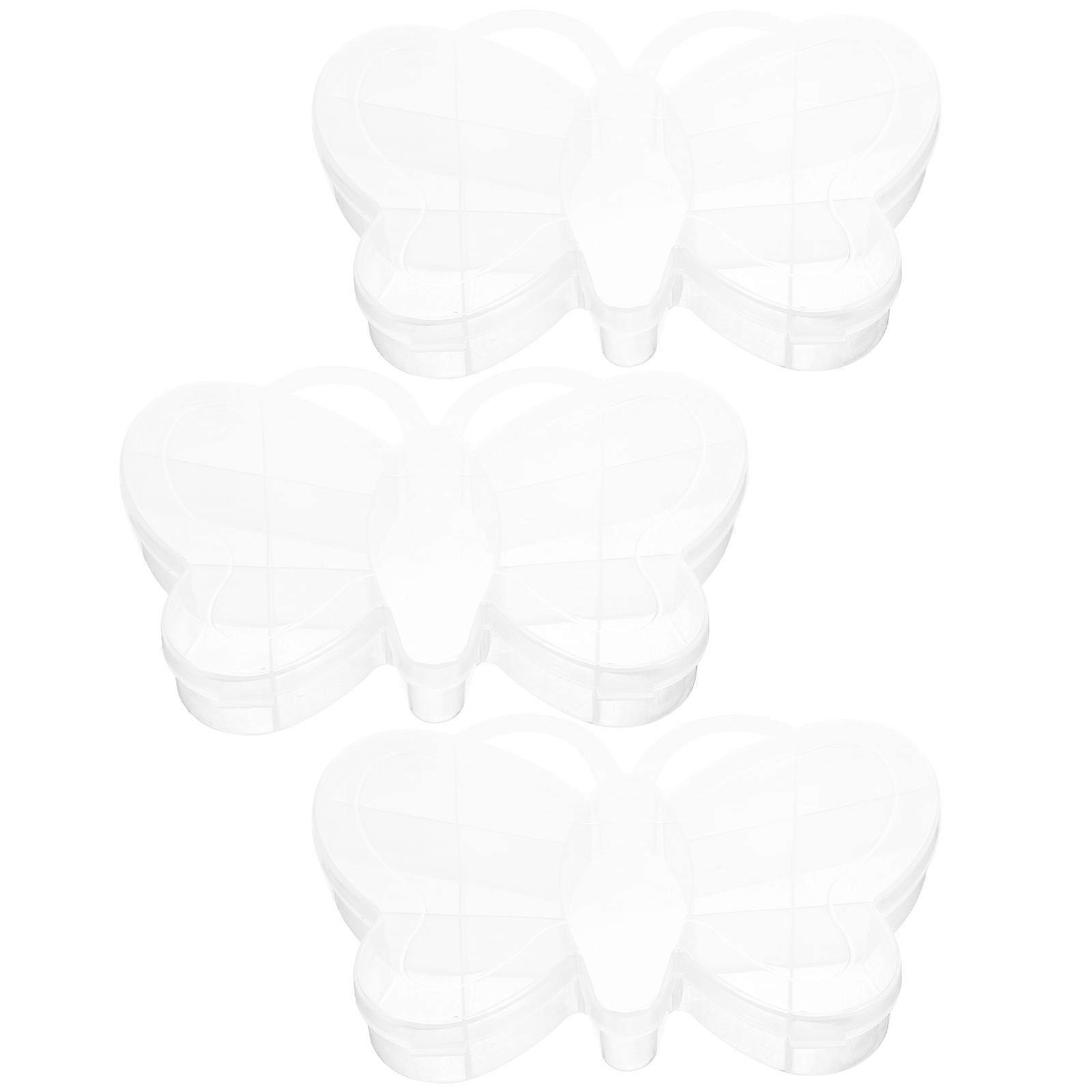 Bead Organizer Box Transparent Design Storage Accessory For Office Workers 3Pcs
