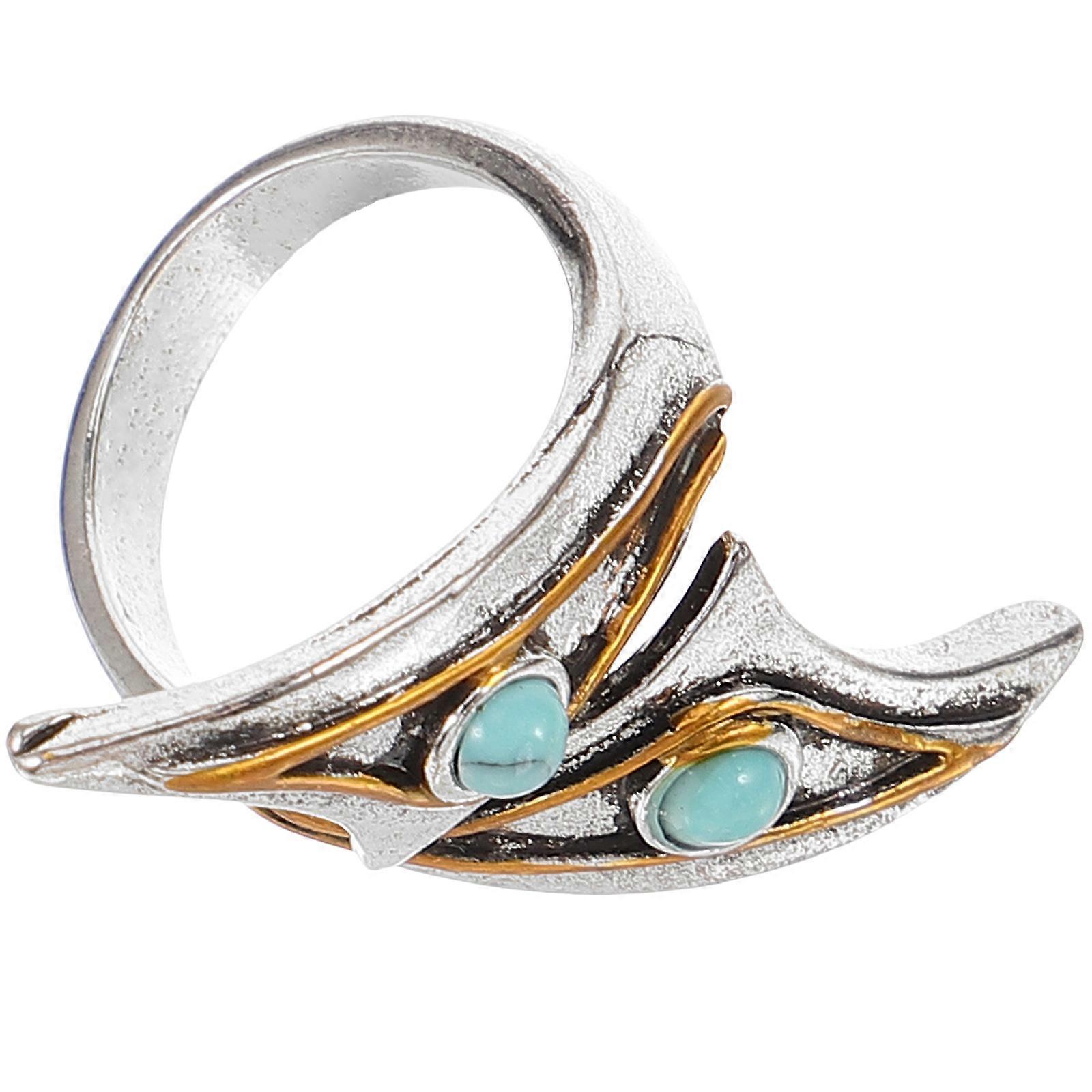 Adjustable Turquoise Open Ring for Women – Elegant Statement Finger Decor for Parties and Special Occasions with Unique Chic Design