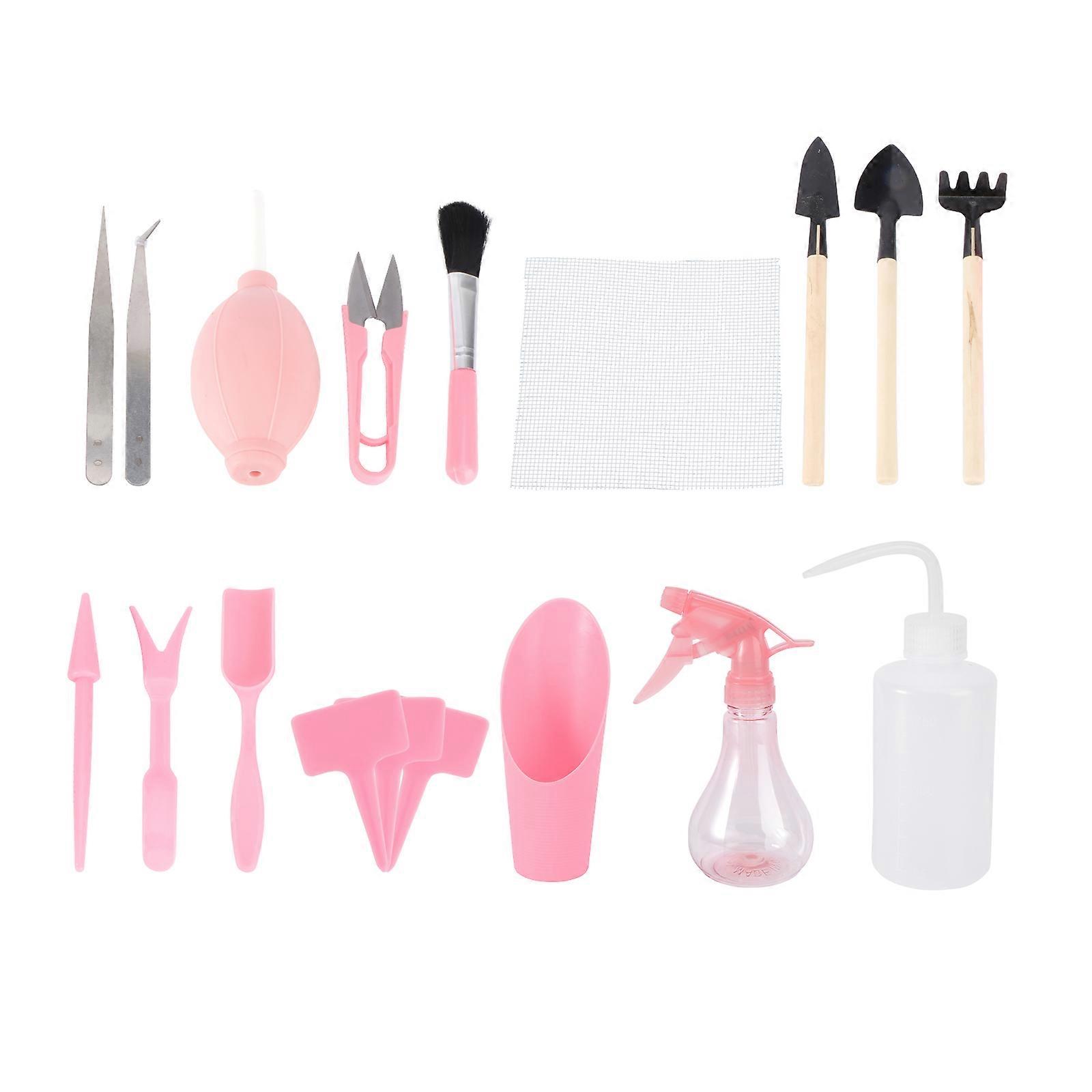 Pink Gardening Accessories with Ergonomic Design for Comfortable Grip and Safe Use in the Garden 16PCS
