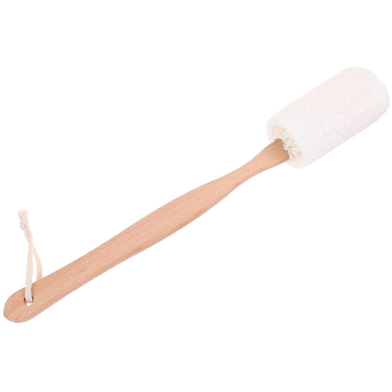 Natural Loofah Back Scrubber with Handle Gentle Exfoliating Bath Brush for Deep Cleansing & Healthy Skin, Universal Body Cleaner for Men and Women