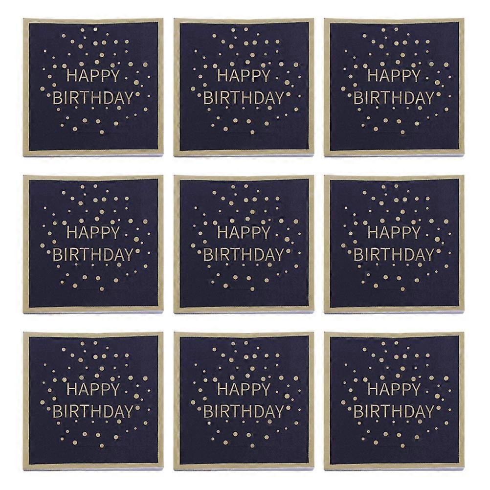 Black Letter Pattern Party Napkins for Birthday Use Made of Thick Paper 60 Pieces