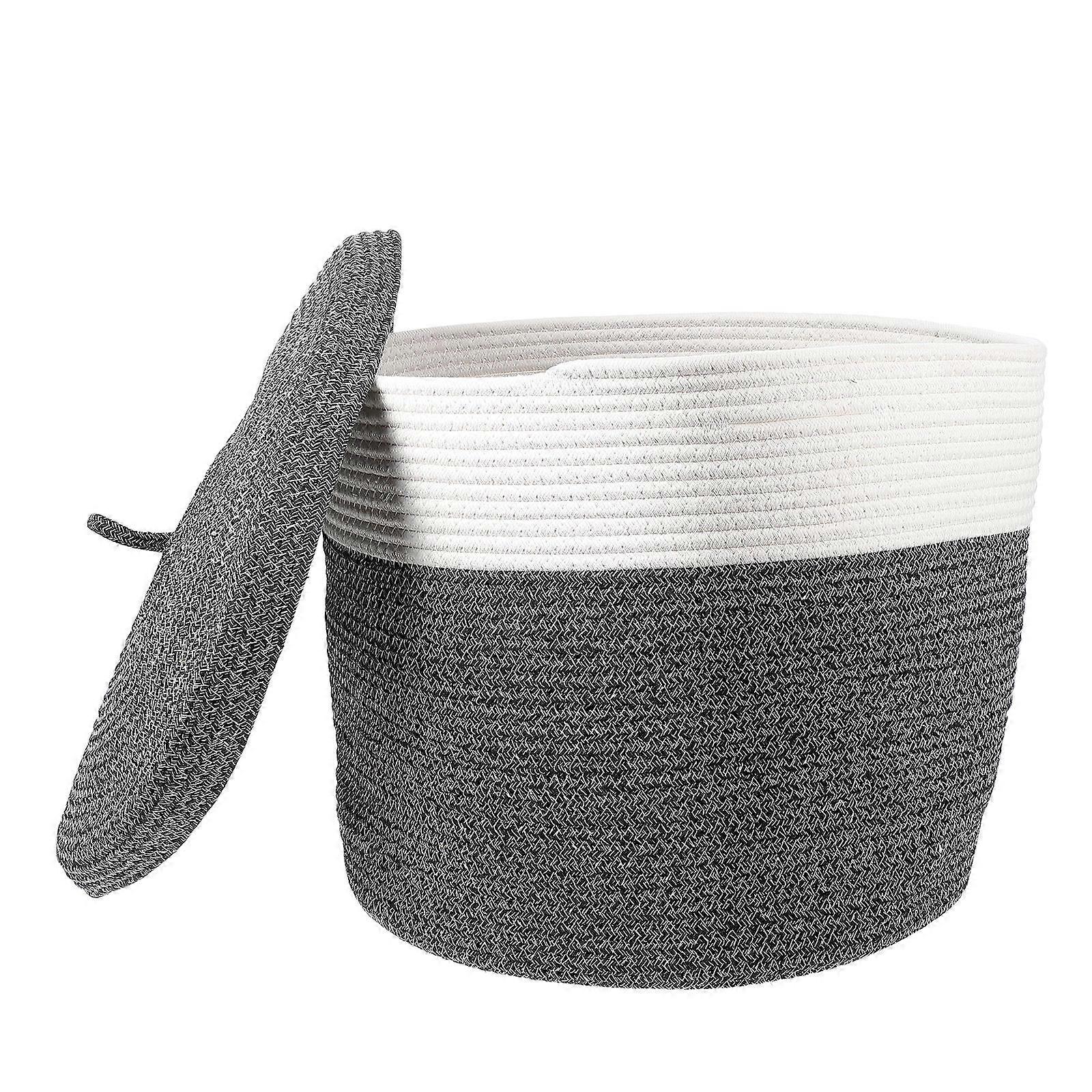 Household Storage Basket Woven Organizer For Home Organization Black 1Set