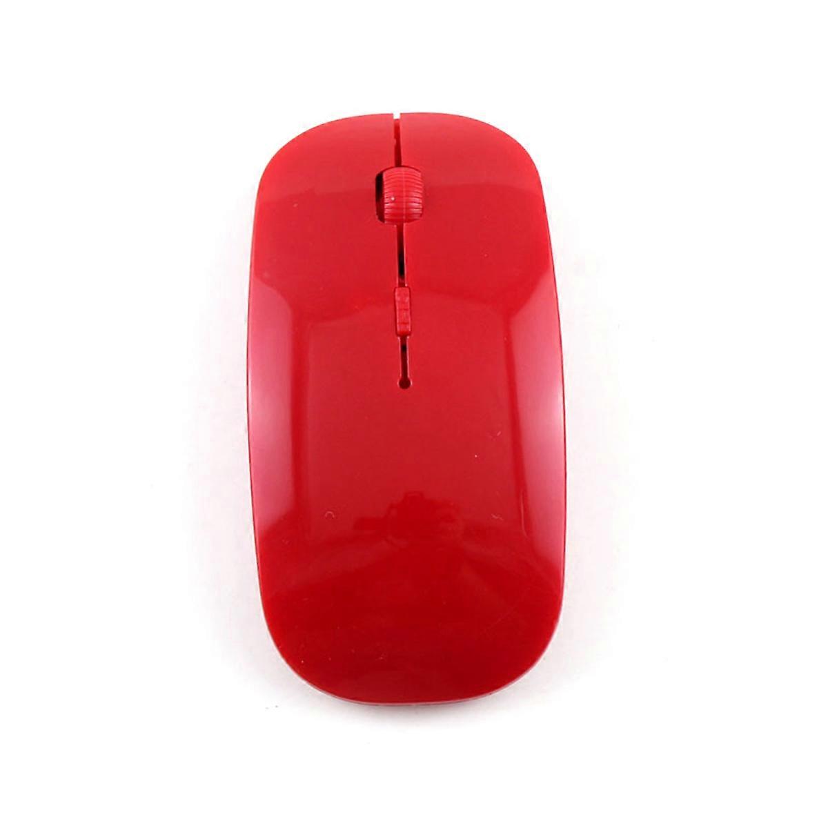 Wireless Mouse Red with 3-Level Dpi Adjustment Optical Mouse for Computer Use