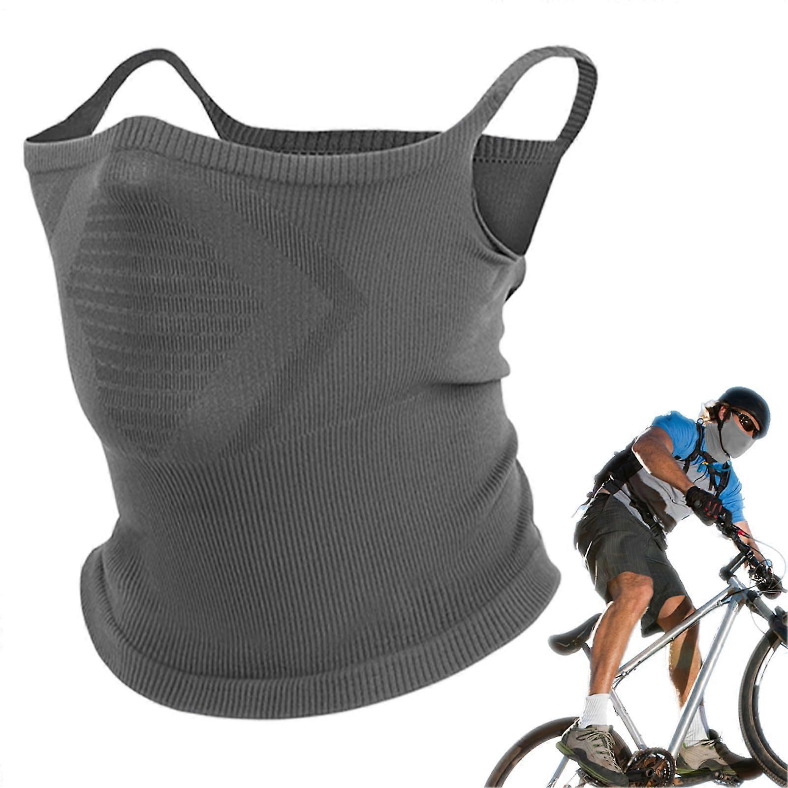 Couvre-visage de course, protection solaire pour cache-cou avec boucles d’oreille, bandana d’extérieur, gris
