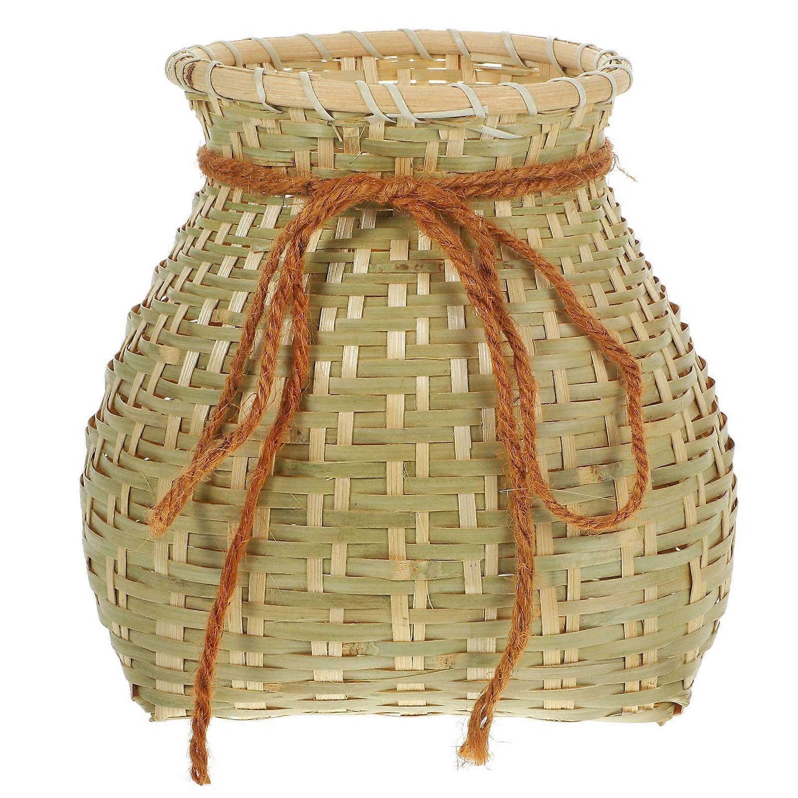Rustic Style Bamboo Woven Storage Bin For Yard With Material 1Pack
