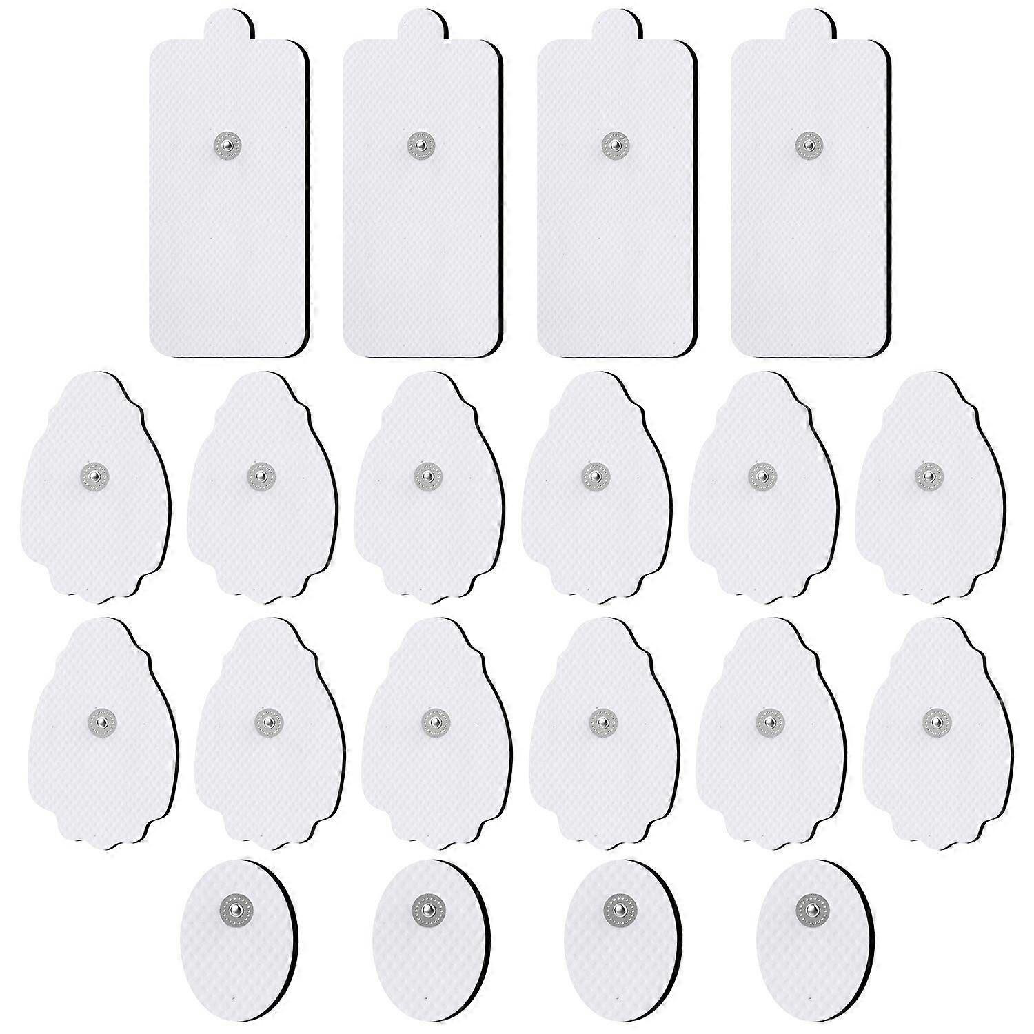 20 One Electrode Pads, Reusable Self-Adhesive Replacement Pads for TENS Unit Muscle Stimulator Machine, Fit for Standard 3.5mm Snap Connector, Small M