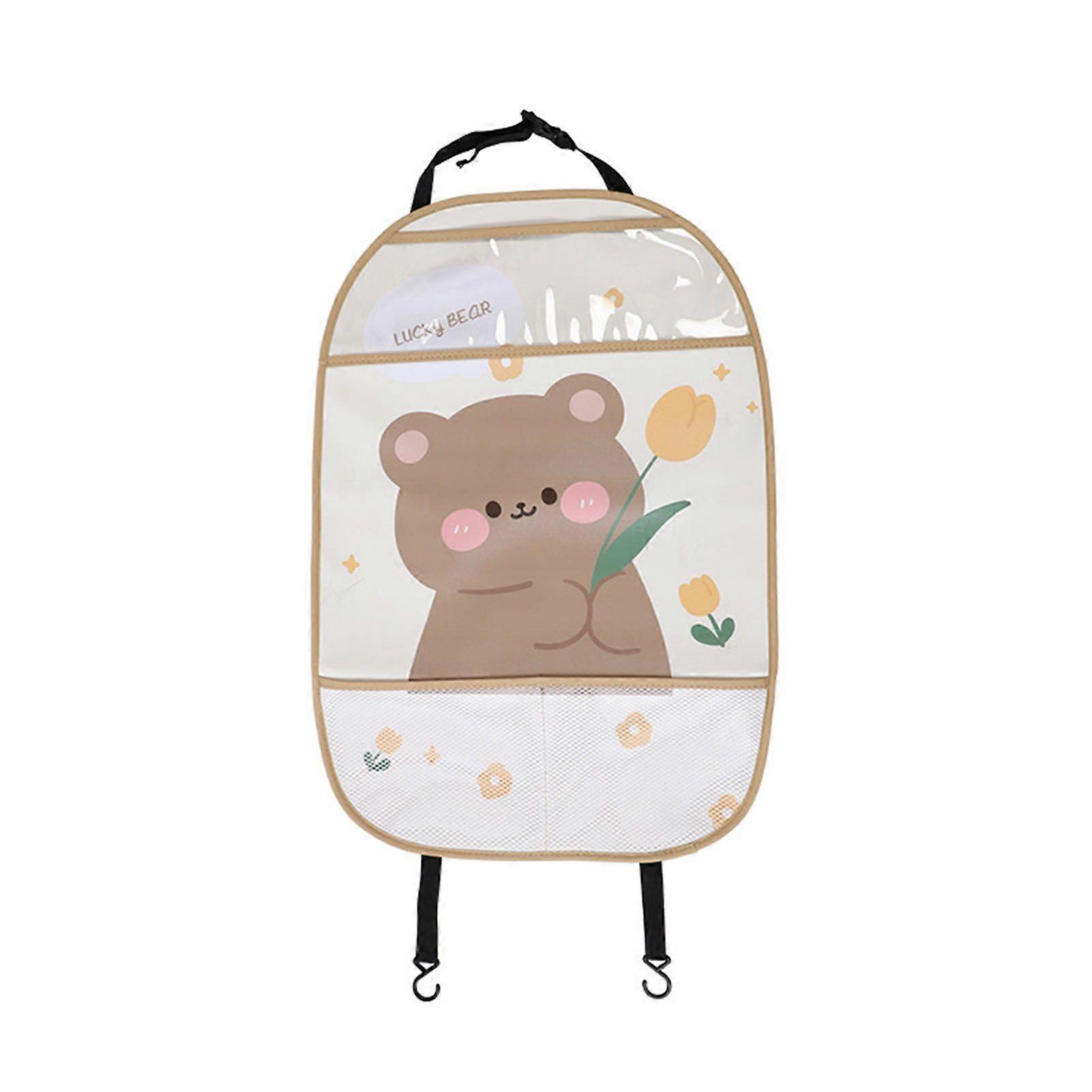 large size car back seat kick mat protector dust resistant bear