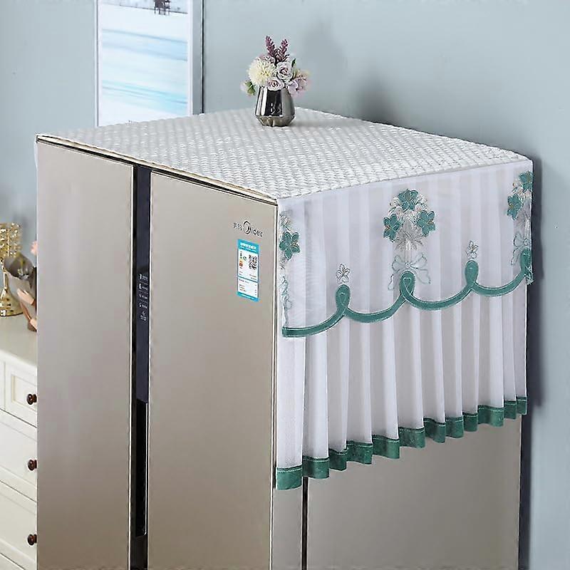 Non-slip Dust Cover for Refrigerator and Washing Machine, Cover for Single and Double Doors, 90 x 65 cm, Green