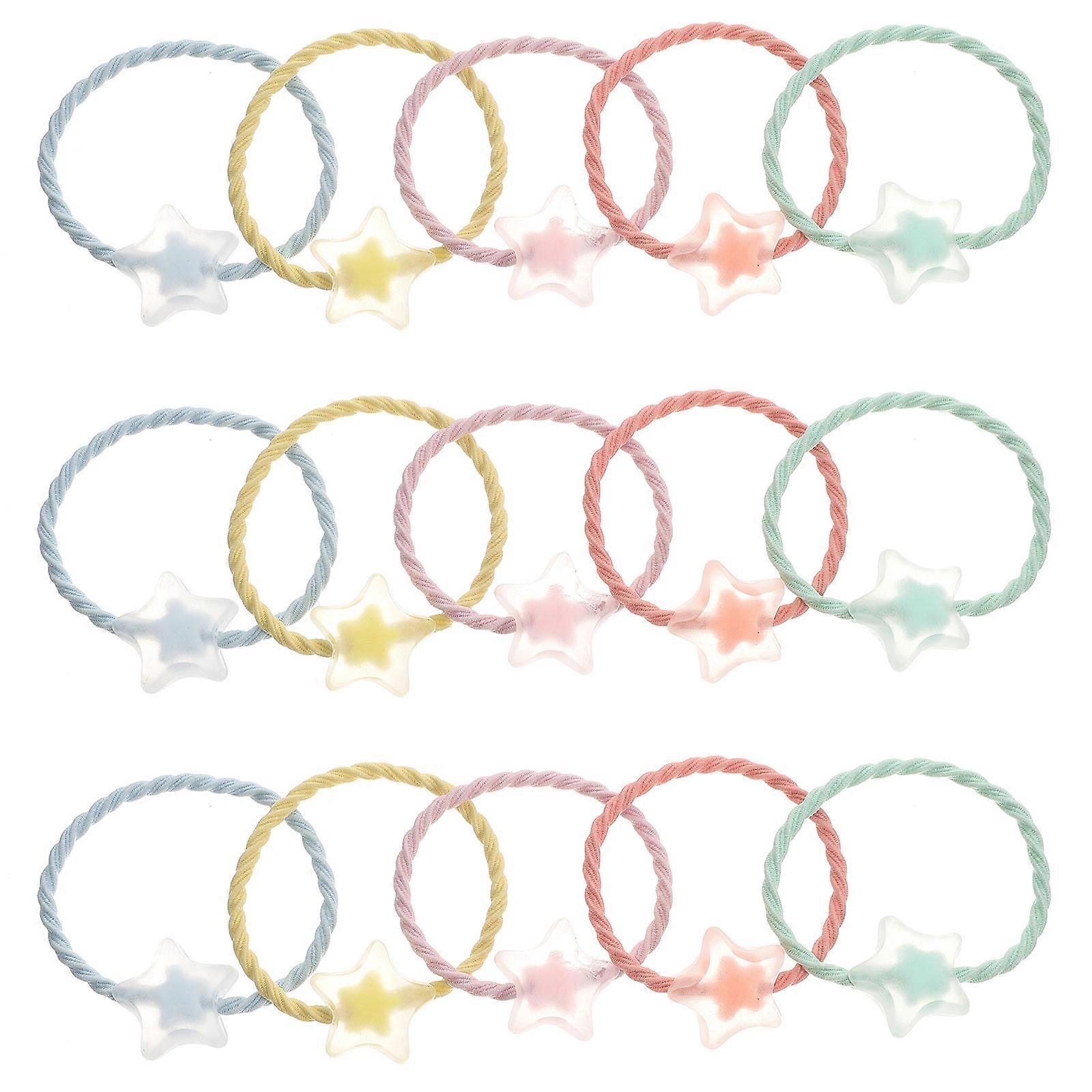 Elastic Hair Ties with Clear Charm Design for Women and Girls Assorted Color Lightweight and Durable 20pcs
