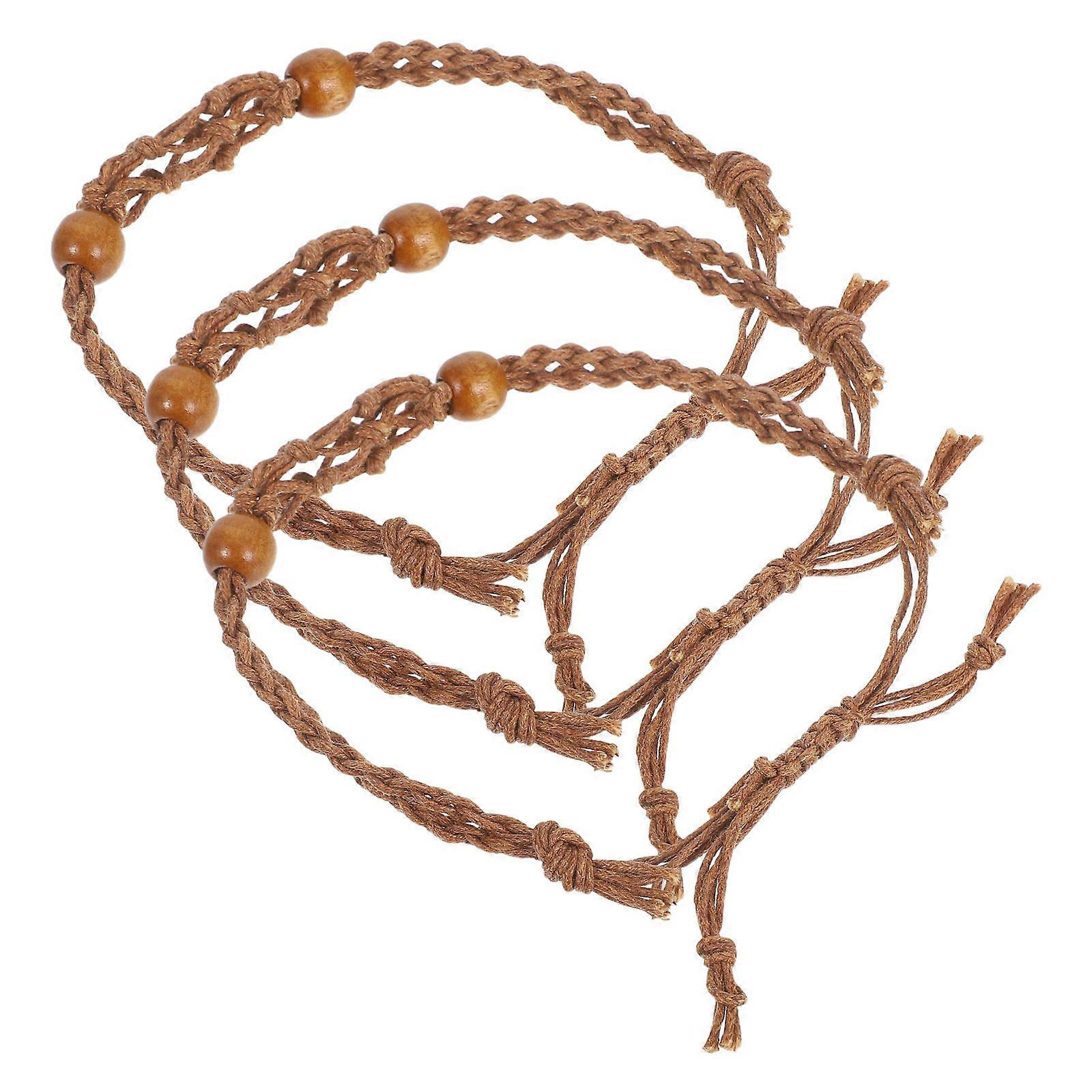 Handmade Beaded Bracelet Adjustable Crystal Holder Secure Net Structure Everyday Wear 3Pcs