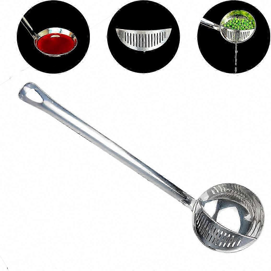 Kitchen Utensils Serving ladle with Strainer Spoon. 12" Long Handle and Removable Strainer