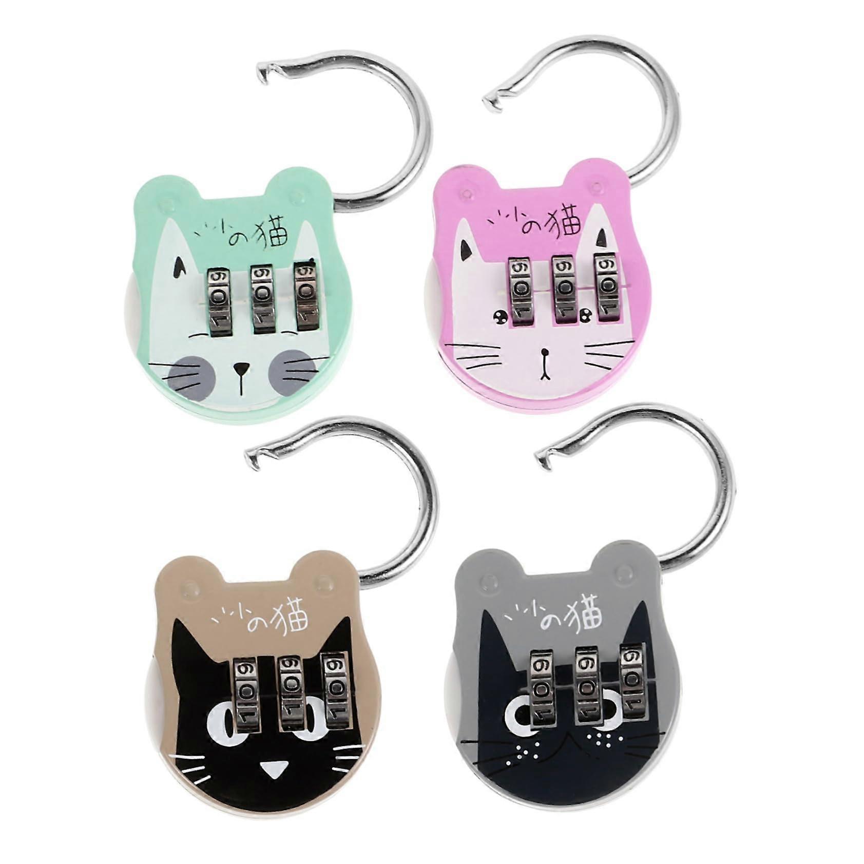 Multifunctional Combination Lock 4-Pack Rust-Resistant Locks for Home and Travel Cabinet/Locker 4-Digit Password