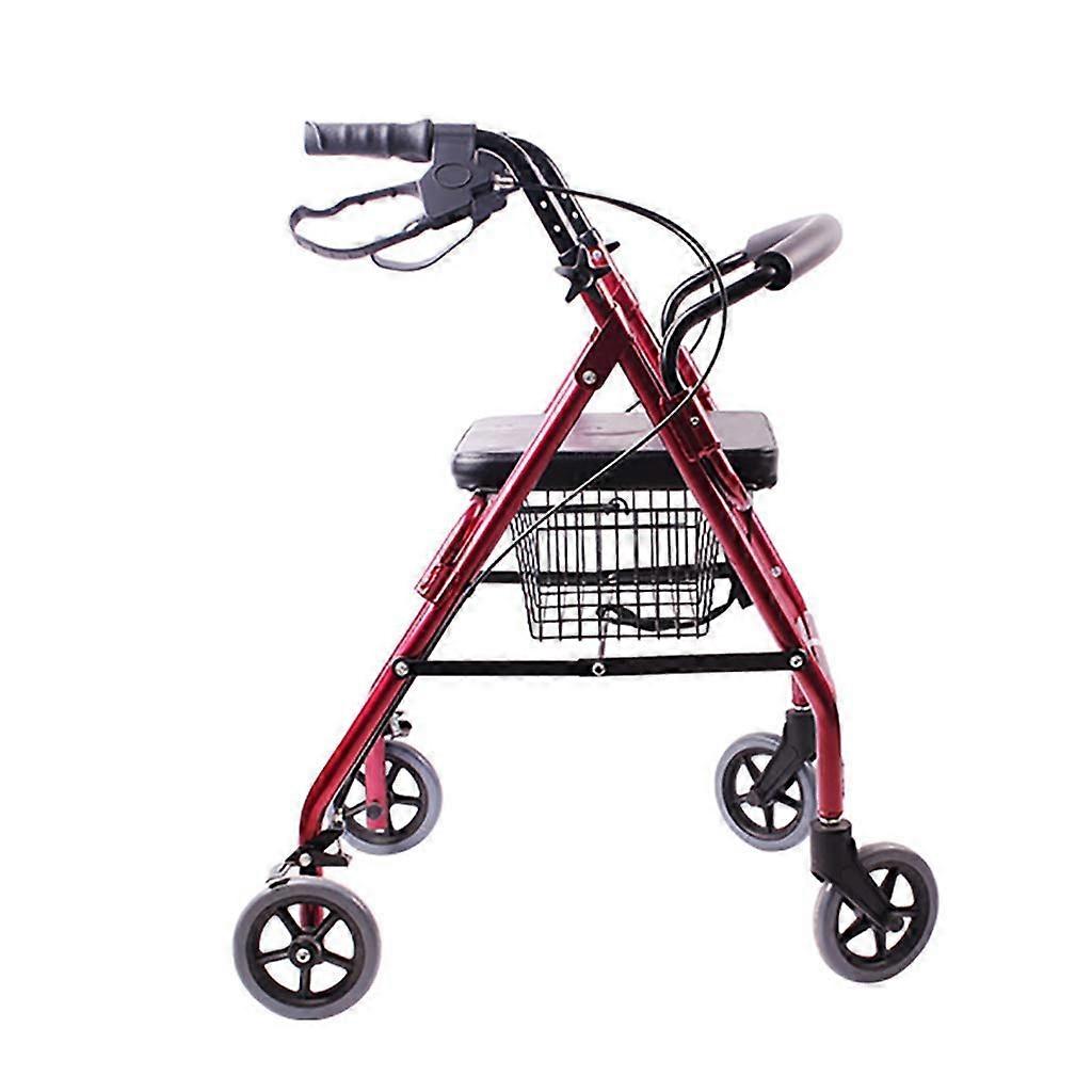 Rollator Gehhilfe Aluminium mit Klappbaren Rädern, Gepolsterter Sitz und Rückenlehne für Erwachsene – Zusammenklappbarer Gehilfe