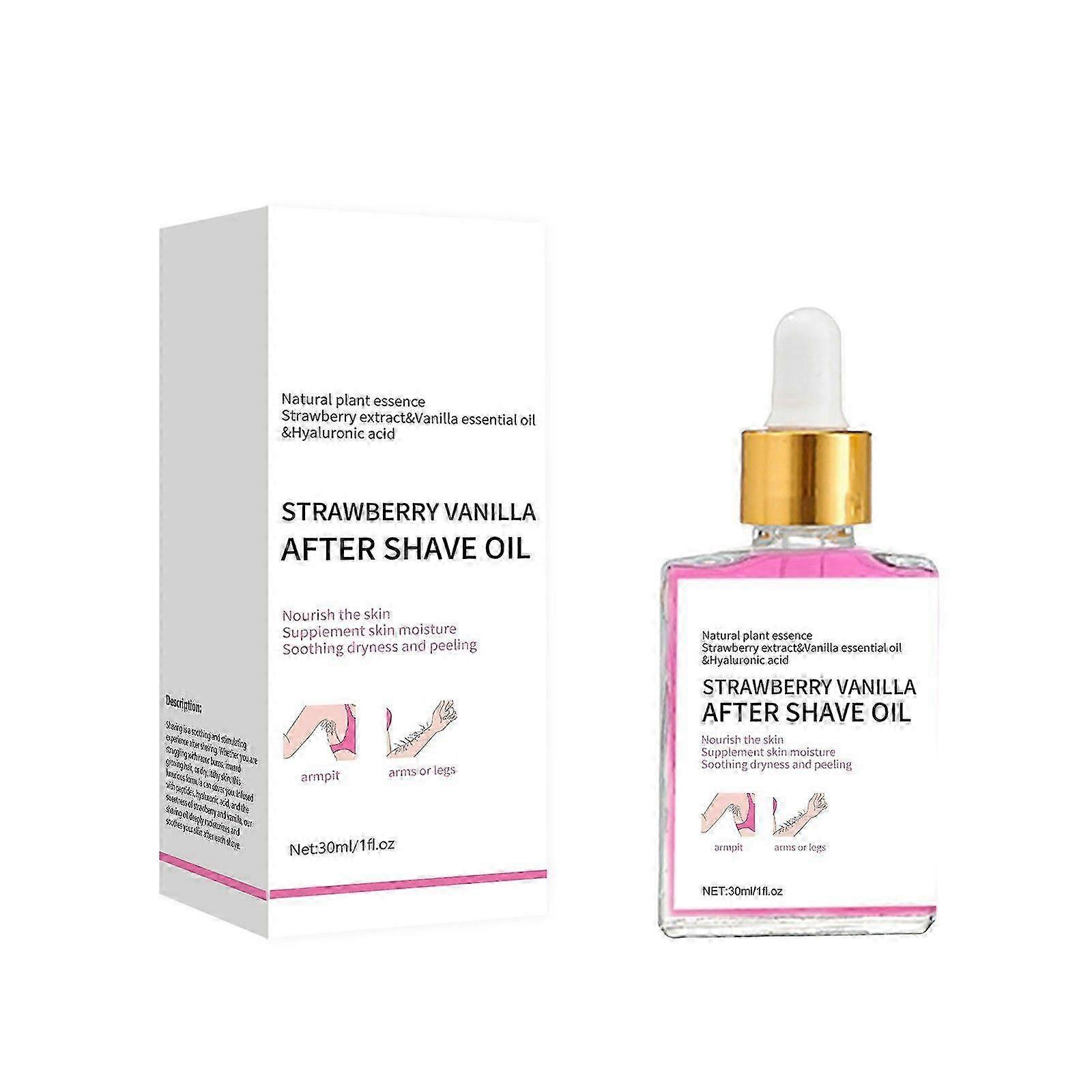 Fragola Vaniglia Olio Dopobarba Donna per Pelle Liscia, Olio Dopobarba Soft Serve, Olio Veramente Dopobarba Fragola, Previene Peli Incarniti e Secchezza