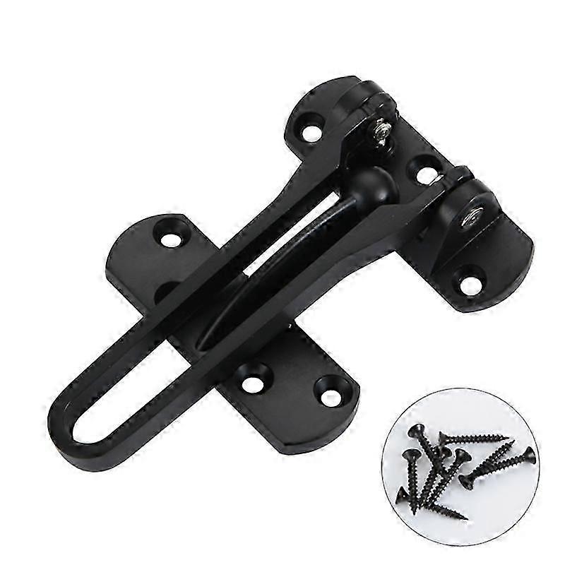 Door Security Chain Lock, Stainless Steel Wing Bar Door Lock Restrictor for Home Hotel to Prevent Forced Entry(Black)