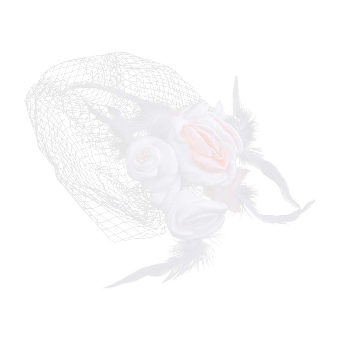Elegant Bridal Short Veil Covered Face Headpiece For Festivals 1Set