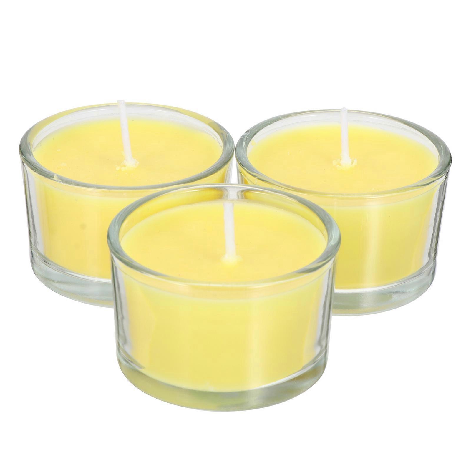 Aromatherapy Candle 3Pcs Suitable For Home Decor Yellow With Relaxation Feature