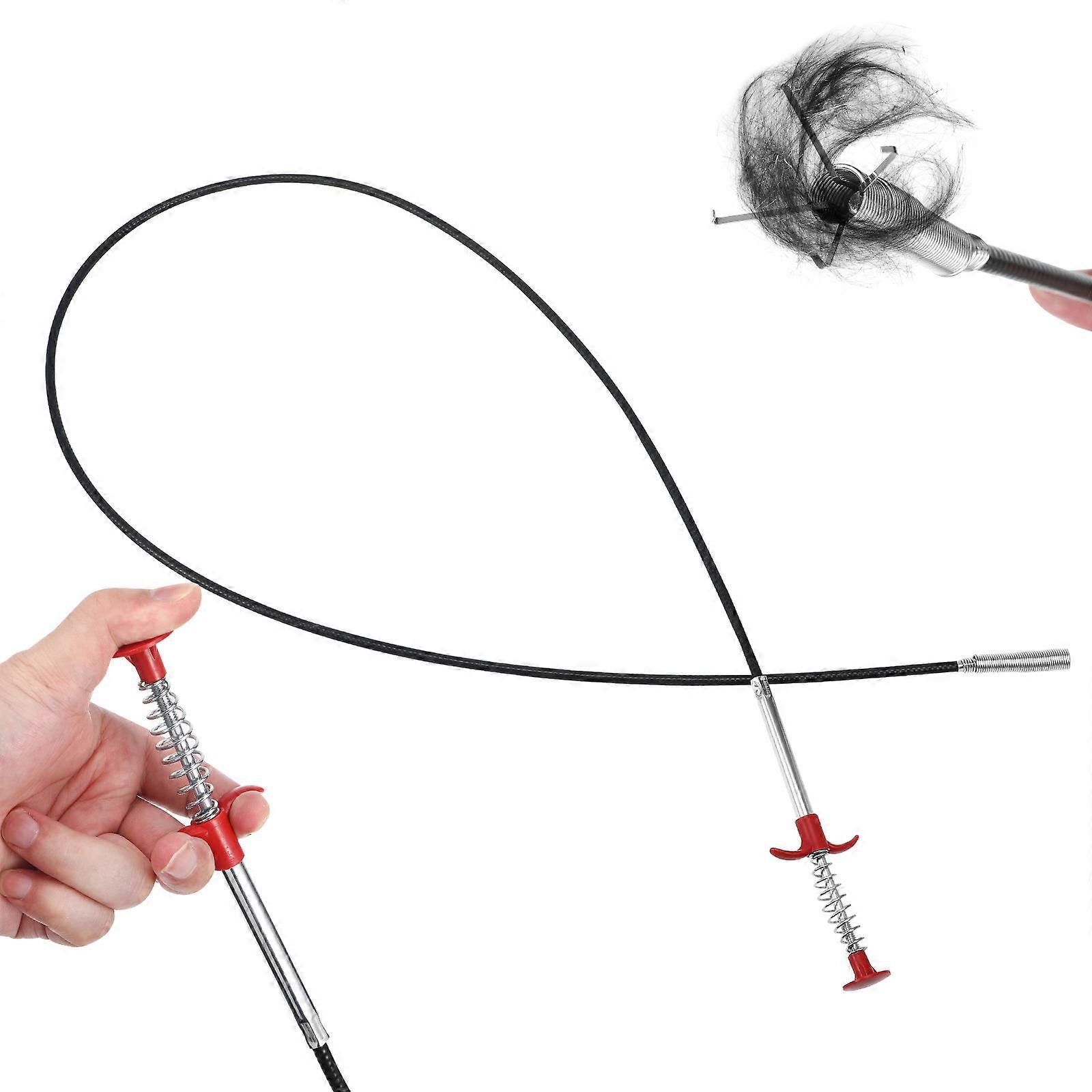 Drain Clog Cleaner Tool For Maintenance Workers Designed For Home Use With A Black PP And Stainless Steel Construction 1Pack