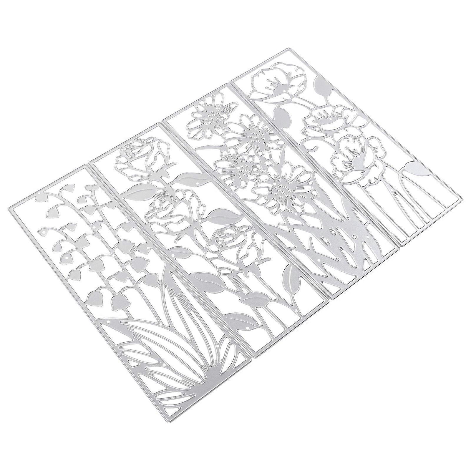 DIY Craft Stencil Set 4Pcs Flower Shape Embossing Dies Ideal For Wedding Invitation Decoration And Photo Album Projects