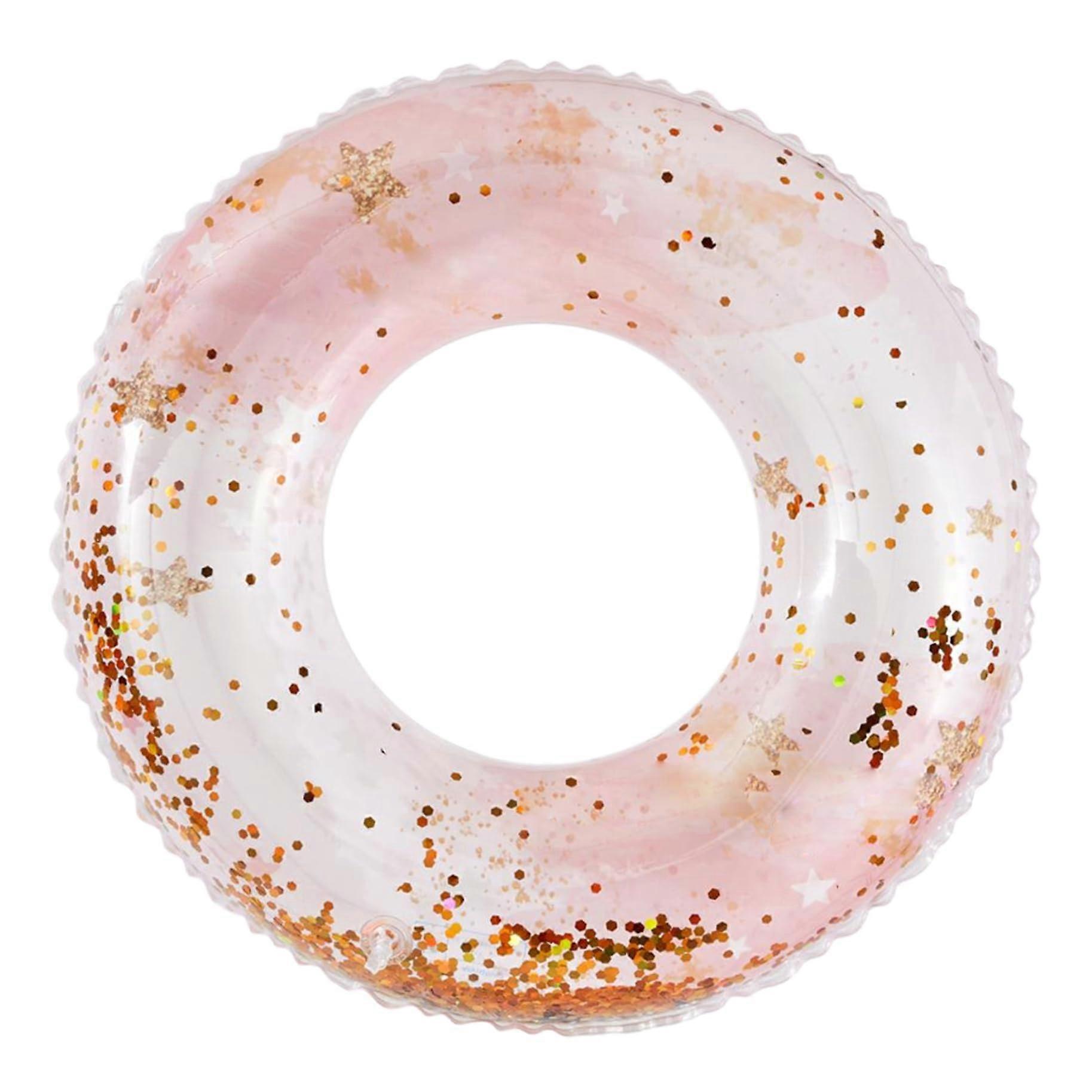 Ringpool float, thickened transparent flower wearable inflatable swim rings for adults summer fun.