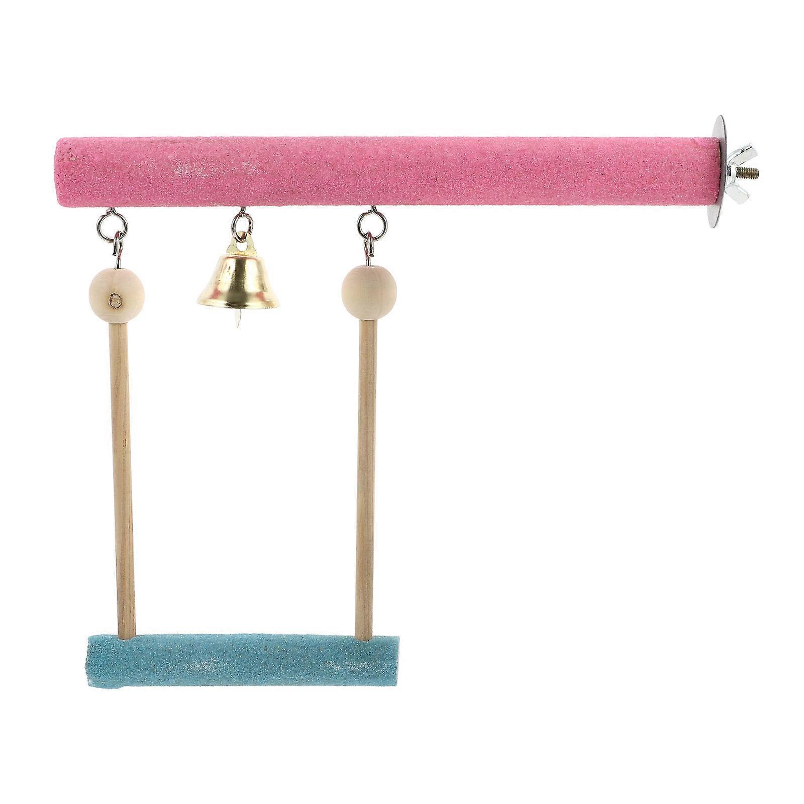 Bird Play Stand Bird Perch Stand 1 Set Built with Natural Wood Assorted Color for Bird Playtime