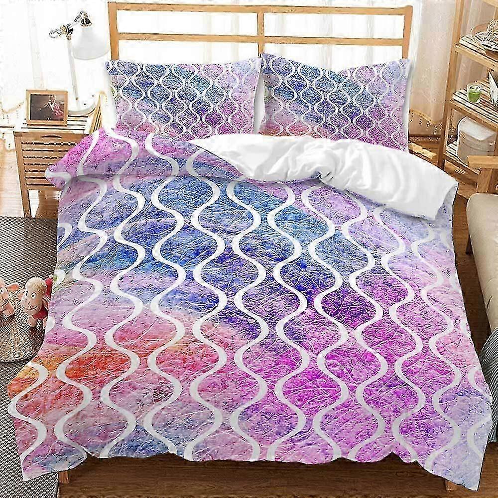 v2227 Lençóis Pintura a Tinta Multicolor Conjunto de Capa de Edredão Fronha Decoração do Quarto Lençóis IU2227