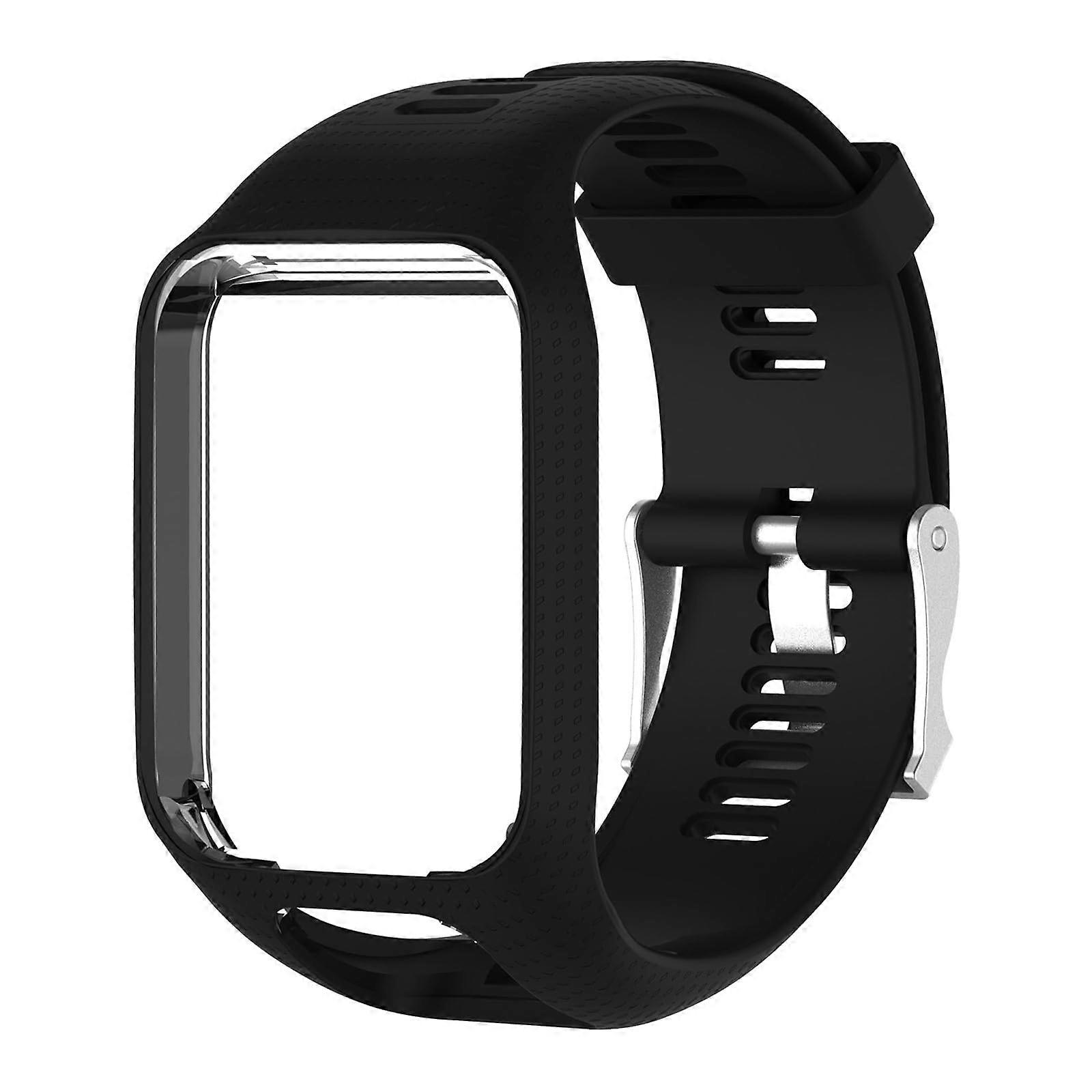 Bracelet for Tomtom Runner 2 Adjustable Soft Silicone Wristband Compatible With Tomtom Runner 2 Watch Strap Black