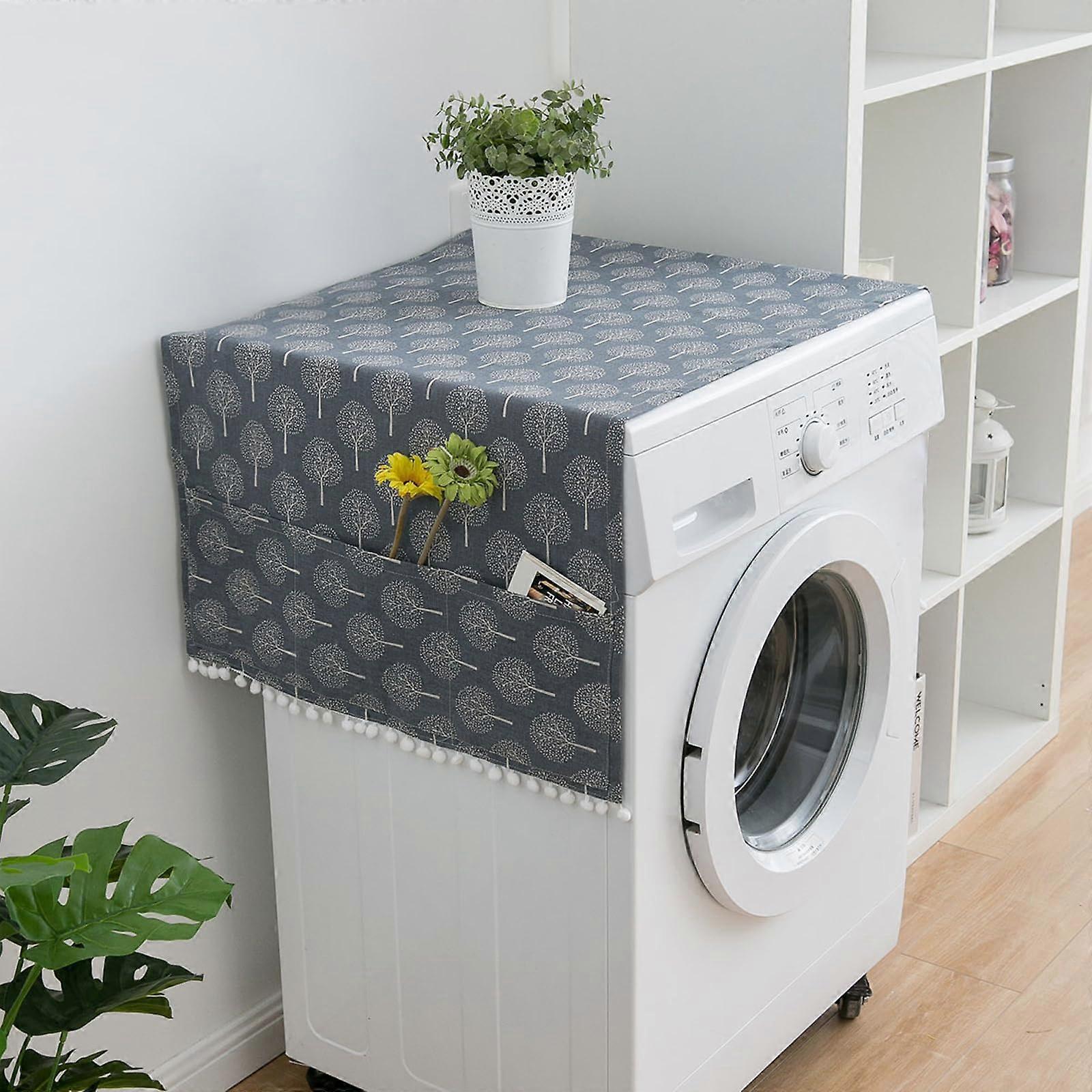 Dust cover for washing machine, multifunctional, with storage bag, grey, 70*170cm