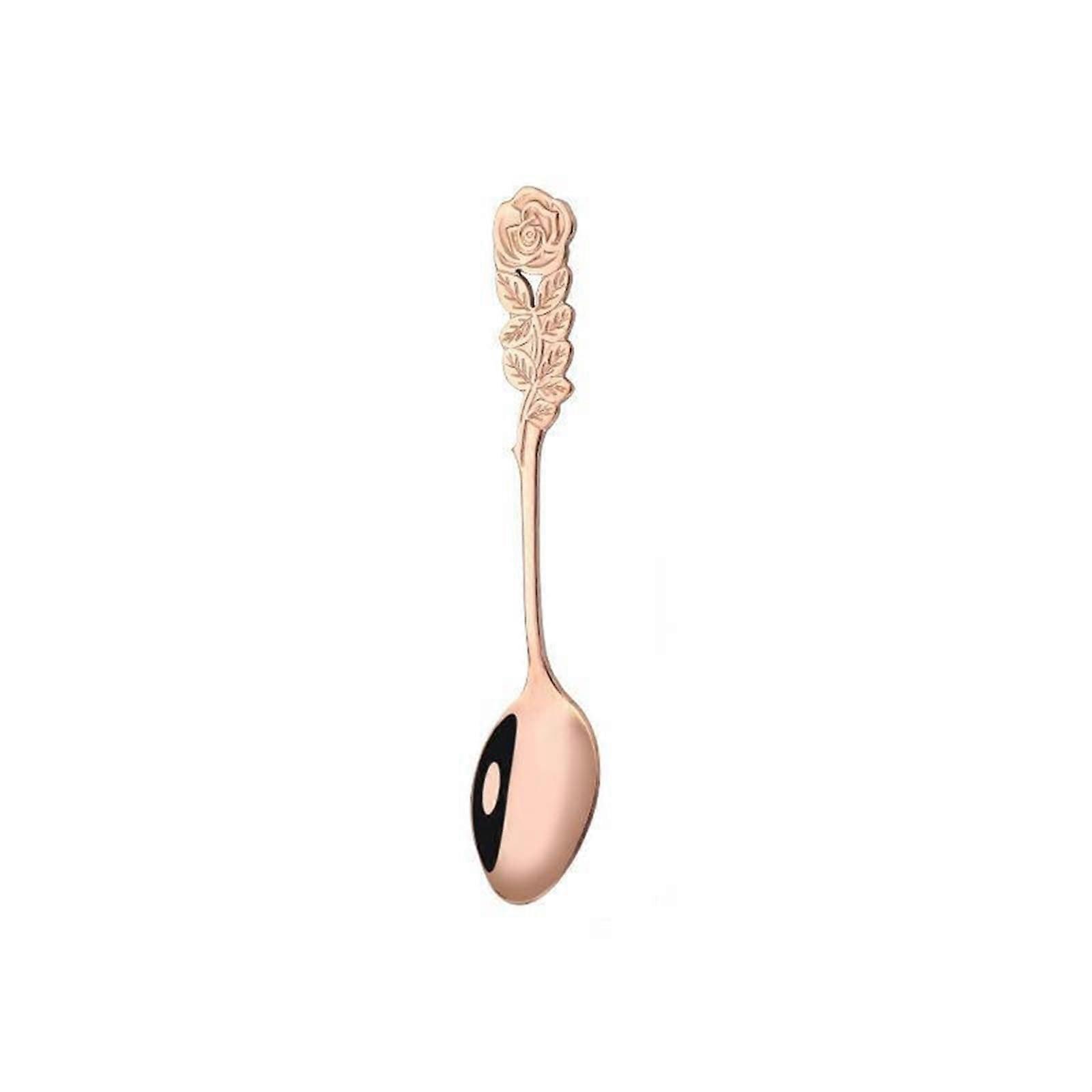 Tea Spoons Spoon Stirring For Tea Coffee Milk Drink Tableware(Rose Gold)