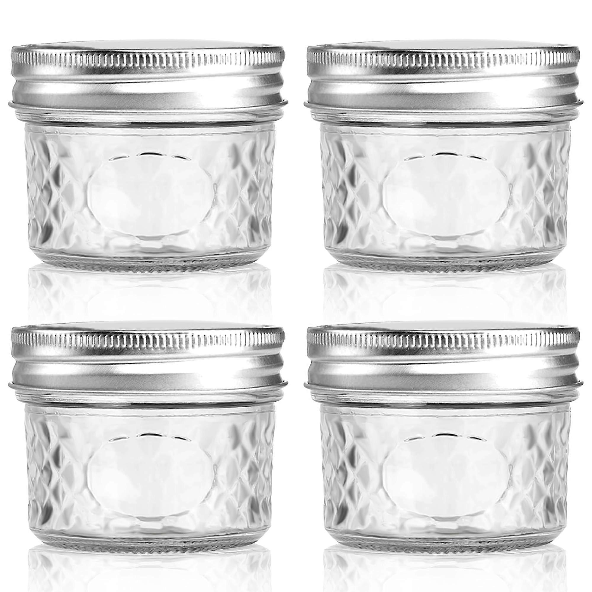 4 Pack Clear Glass Storage Canisters with Lid for Oats, Snacks, Coffee