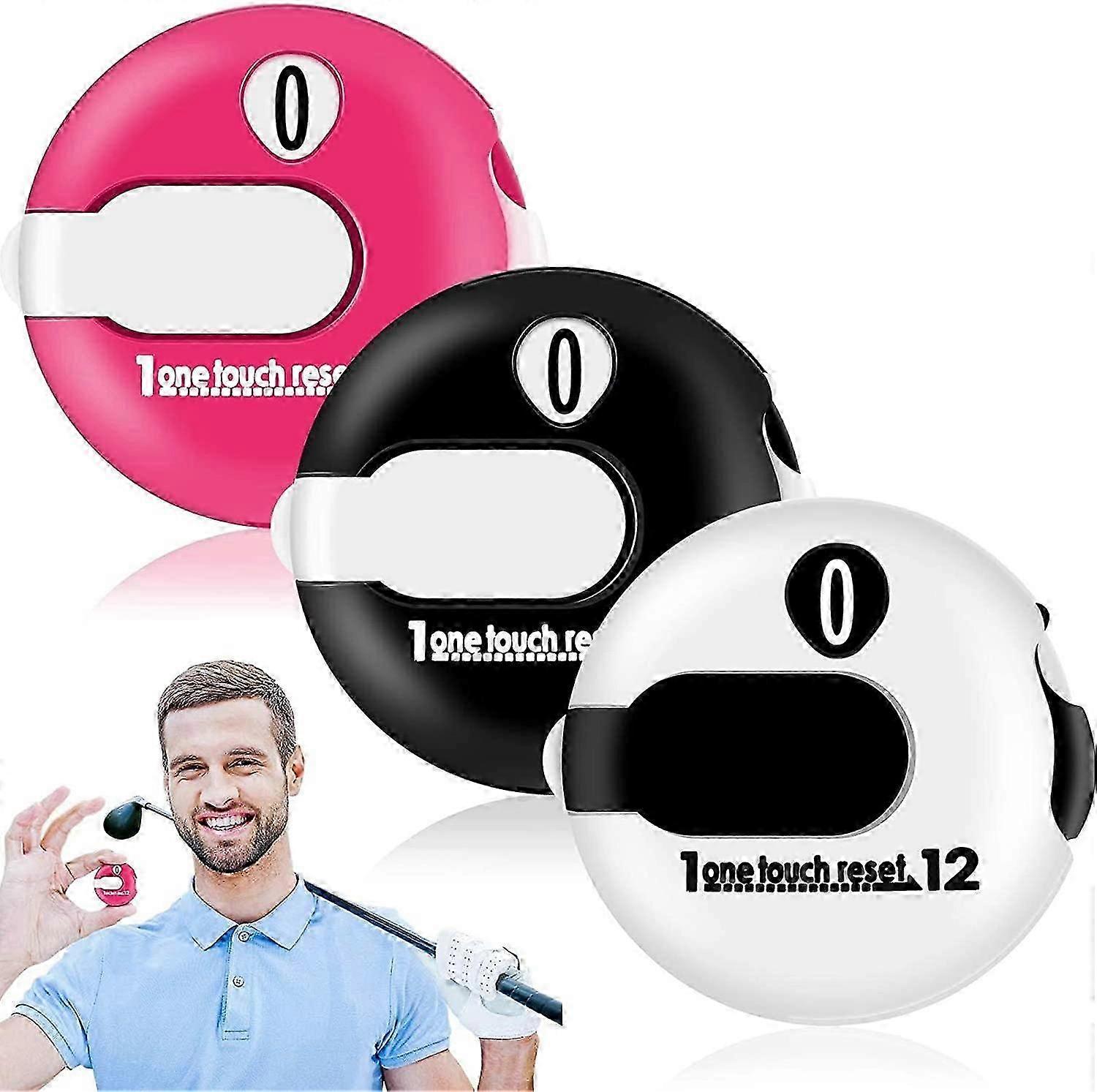 Golf Score Counter Mini Golf Stroke Counter with One Touch Reset and Simple Attachment to Scorekeeper Glove in
