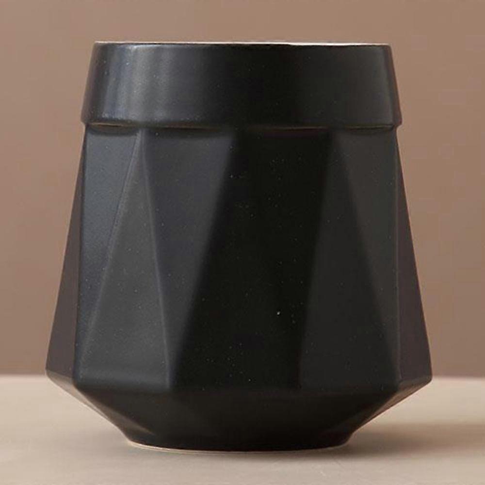 TKdaddyセラミックホームホテルバスルームカップ400ML幾何学デザイン歯ブラシホルダーマウスウォッシュカップブラック