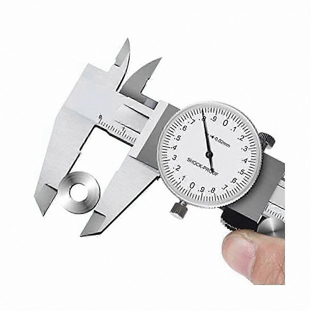 Precision Metric Dial Caliper 0-200mm Shockproof Measuring Tool with 0.02mm Accuracy