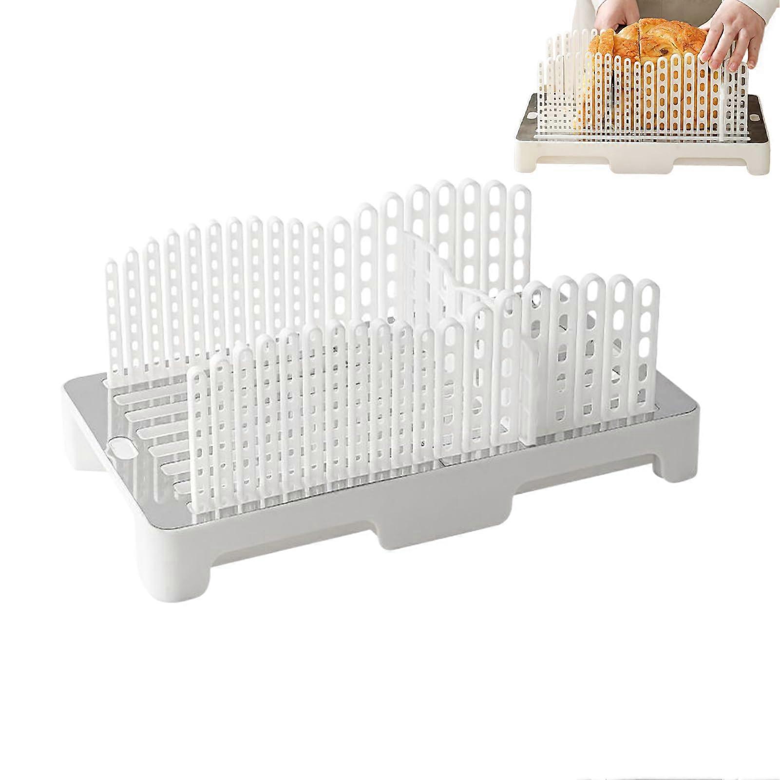 Bread Cutter  Bread Slicer with Crumb Tray, Foldable and Adjustable Width, Compact Kitchen Gadgets for Breads, Bagels, Cakes Ref: 2488