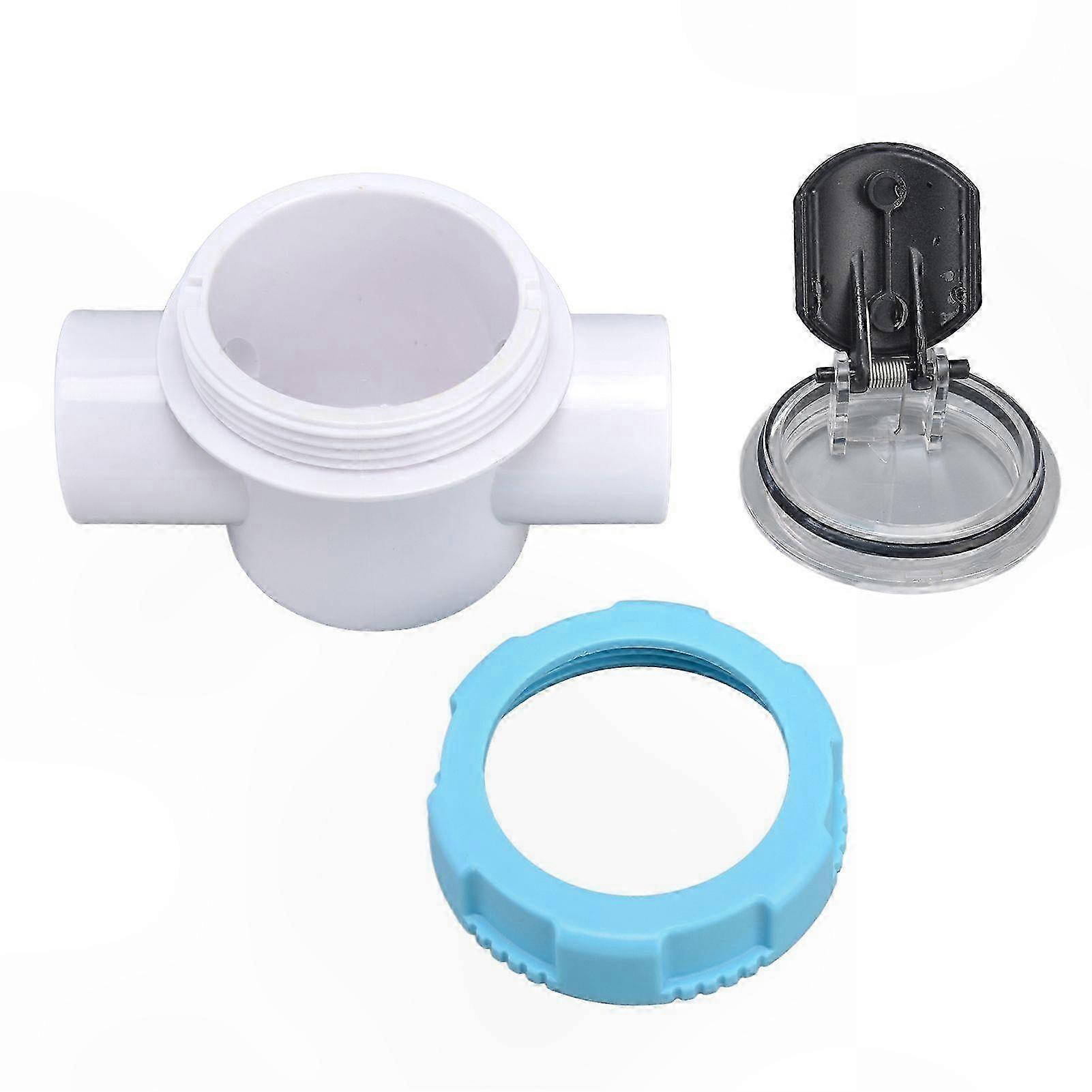 50mm Check Valve with Transparent Mirror Pipe for Pool Filter Backflow Prevention G1 1/2 Hose Connection