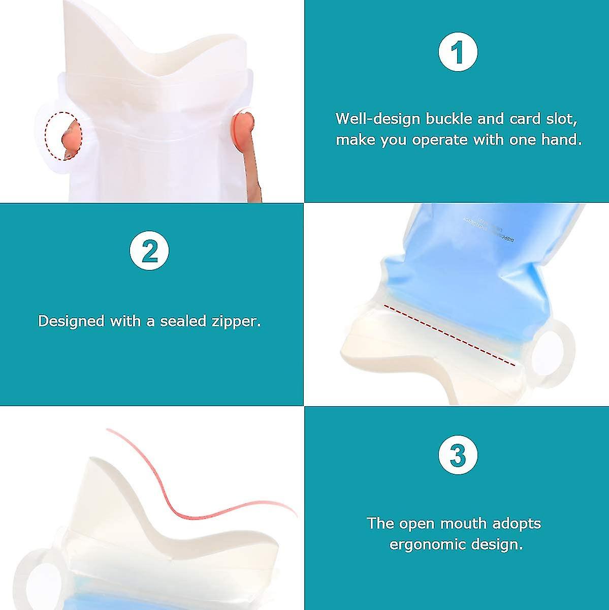 SANPUK Disposable Urinal Bags 12 Pack - 900ml Leak-Proof Portable Toilet For Travel & Emergencies