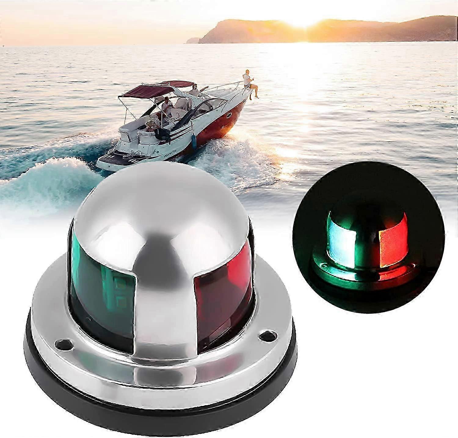 LED navigation lights bi-color red and green side lights stainless steel 12V