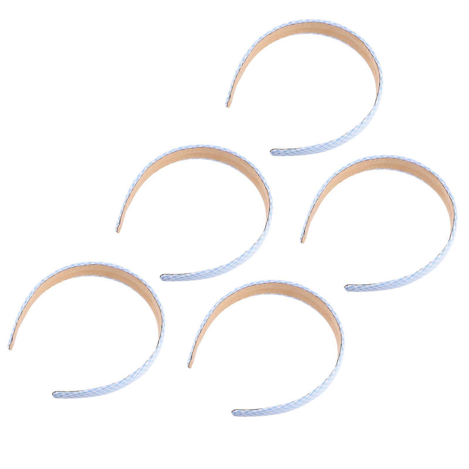 a polished and professional product description based on your input:
**5pcs Stylish Plaid Hairbands – Fashionable & Stretchable Headbands for