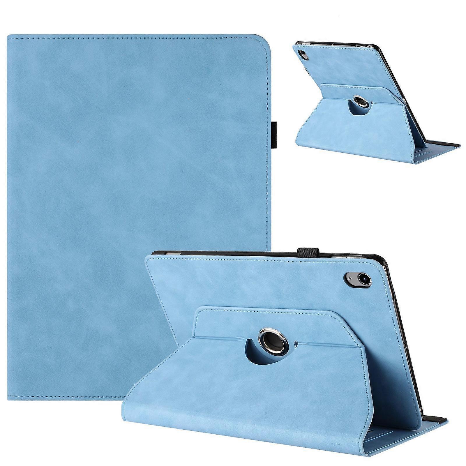 Solid Color Rotation Holder Leather Smart Tablet Case