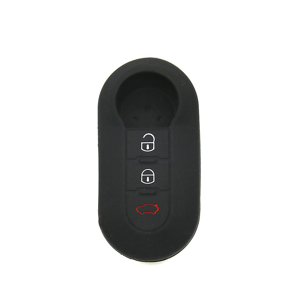 3 Buttons Silicone Car Key Case Cover Flip Folding Remote Key Shell  Car Accessories For Fiat 500