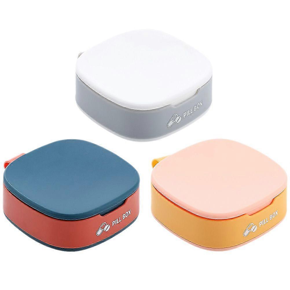 1 Set 3 Pcs Portable Pill Cases Sealing Pill Containers (Assorted Color)