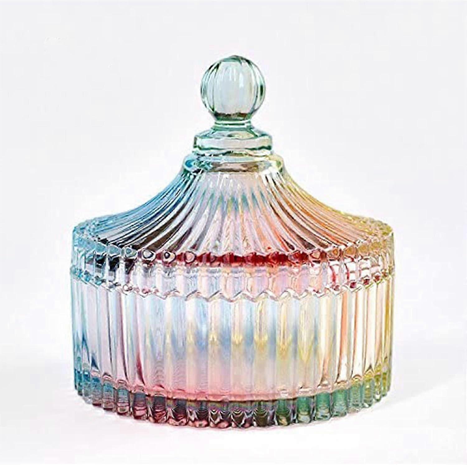Royal Embossed Clear Glass Apothecary Jar with Lids,Candy Jar Conta...