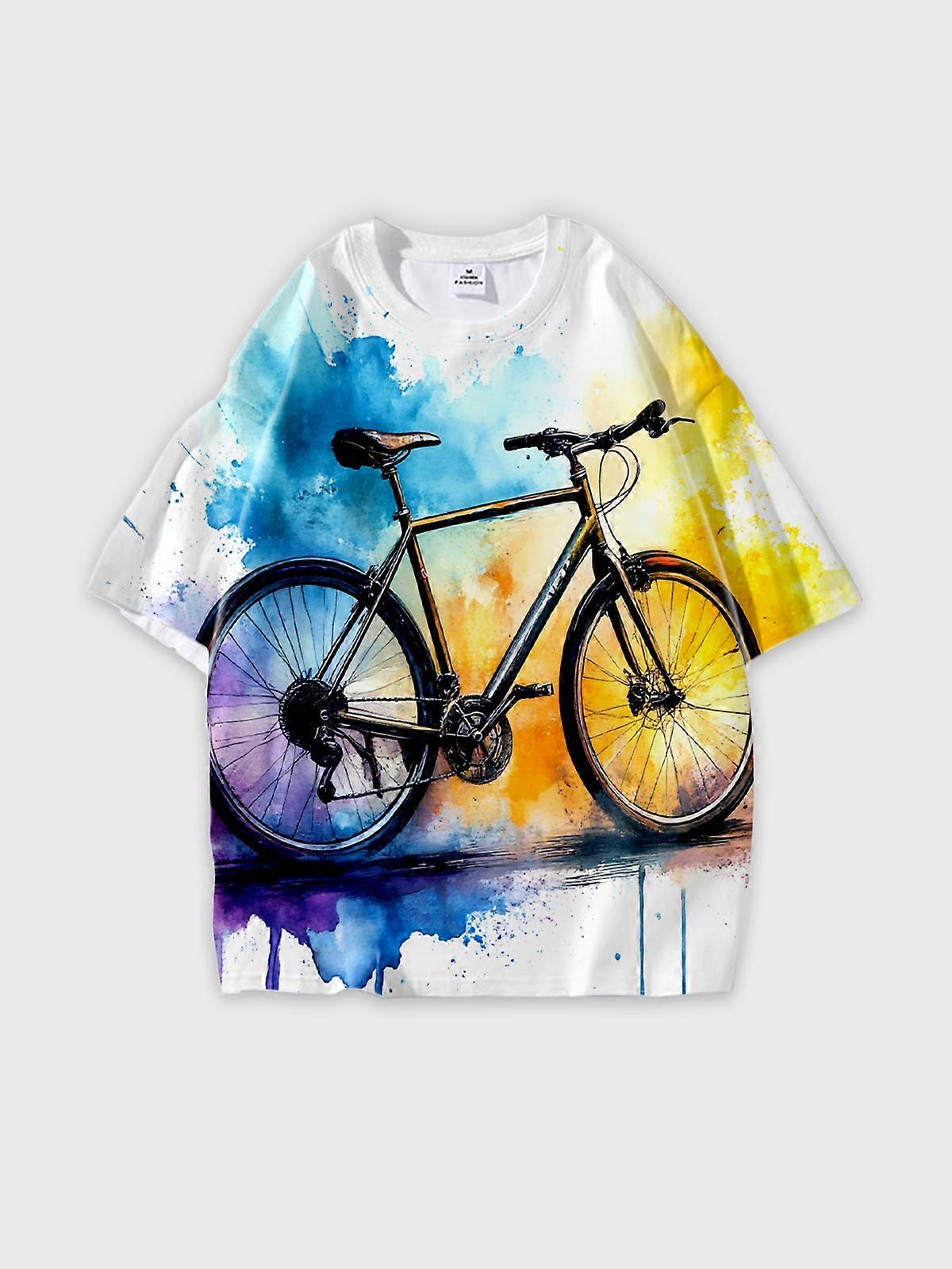 T-Shirt Short Sleeve Round Neck, Summer Casual Loose Graphic Tee, Unisex Pattern V3299