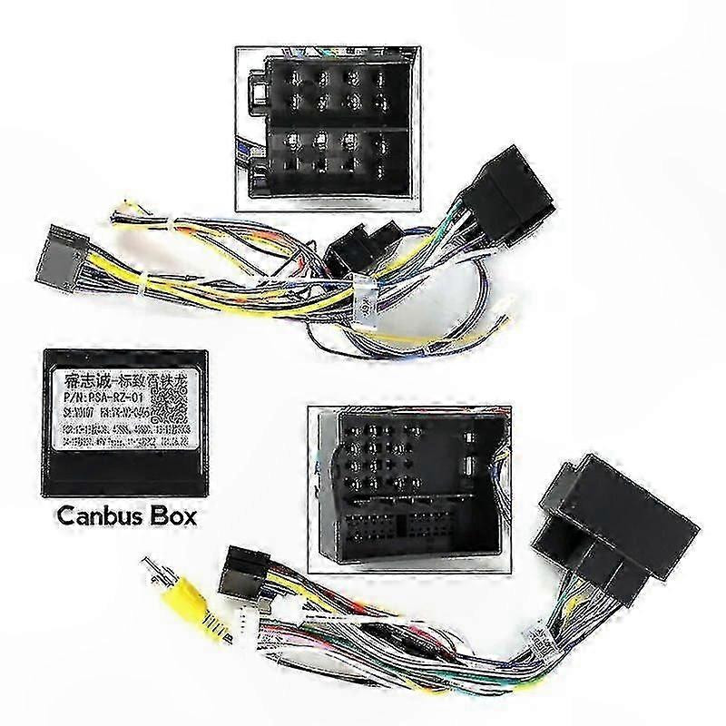 Compatible with Peugeot 307 2004-2013 Dashboard Panel Frame Power Cord Canbus Video Cable Wires for Car Radio Audio System